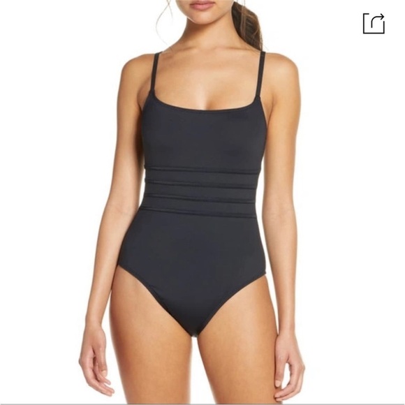 LA BLANCA Strappy Mio One-piece Swimsuit In Black - Picture 2 of 5